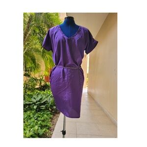 Chic Purple V-Neck Dress (chain not included)